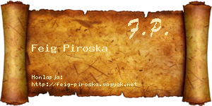 Feig Piroska névjegykártya